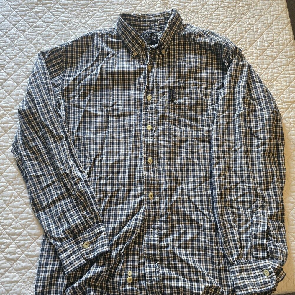 Vintage Abercrombie & Fitch Shirt Mens Medium Plaid Button Down Soft Flannel Y2K